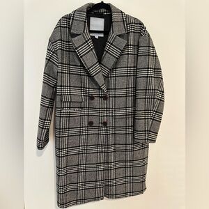 *EUC* NVLT Black and White Checkered Trench Coat